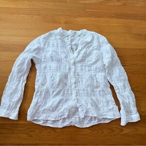 dylan White Textured Blouse